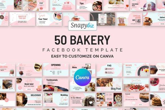 50 Bakery Facebook Canva Templates for Sweet Branding