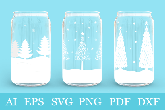 Festive Flair for Your Glass: Christmas Tree Can Glass Wrap Templates