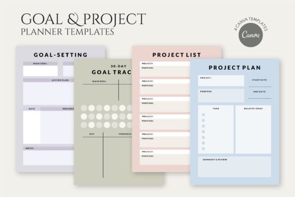 Goal & Project CANVA Planner Templates: Streamline Your Workflow