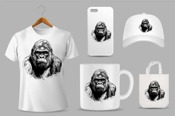 Gorilla on Different Product Templates: A Creative Clip Art Guide