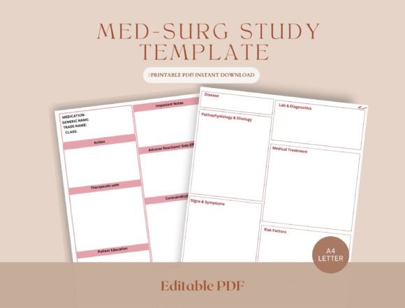 Pharmacology, Med-Surg Study Templates: A Designer's Guide to Clarity